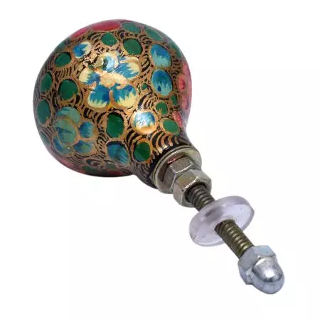 Pink Flower Hand Pinted Indian Kashmiri Cabinet Knobs